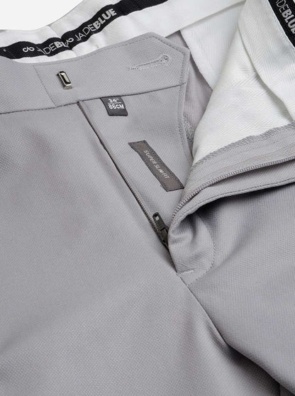 Light Grey Solid Super Slim Fit Formal Trouser | JadeBlue Youth