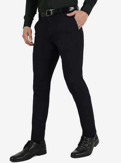 Navy Blue Solid Super Slim Fit Formal Trouser | JadeBlue Youth
