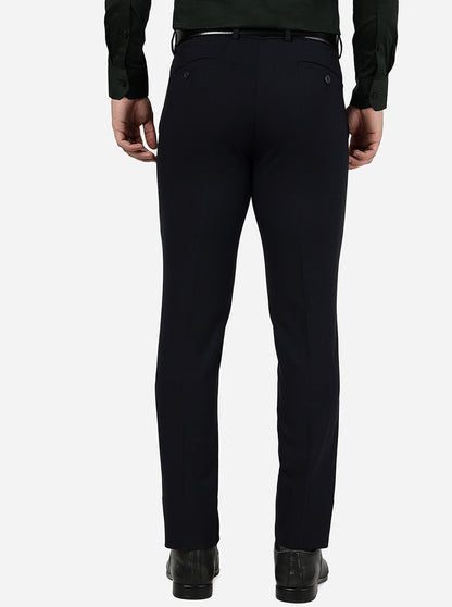 Navy Blue Solid Super Slim Fit Formal Trouser | JadeBlue Youth