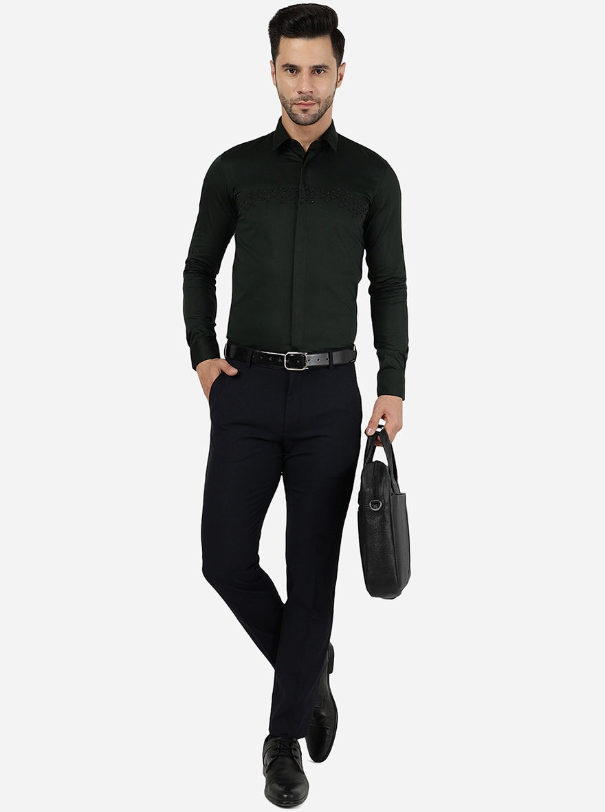 Navy Blue Solid Super Slim Fit Formal Trouser | JadeBlue Youth