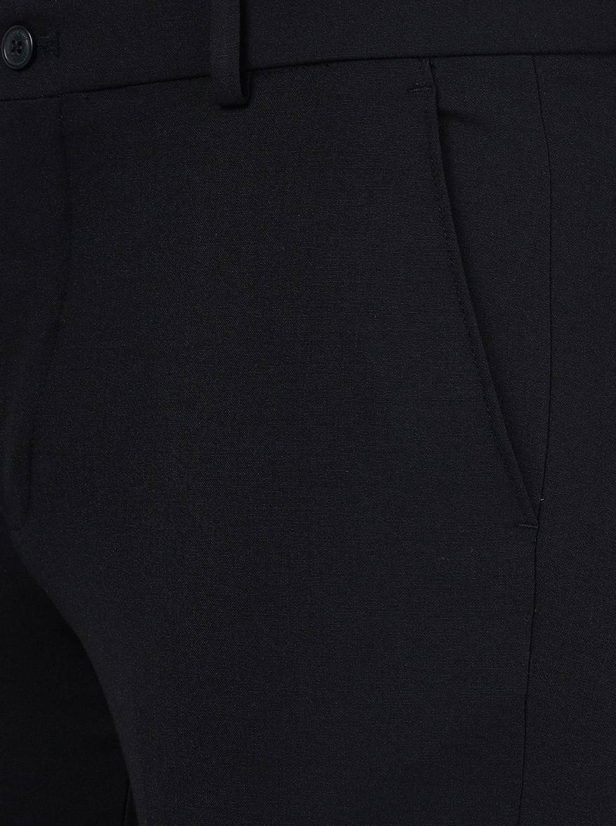 Navy Blue Solid Super Slim Fit Formal Trouser | JadeBlue Youth