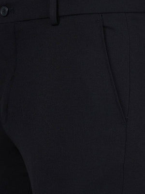 Navy Blue Solid Super Slim Fit Formal Trouser | JadeBlue Youth