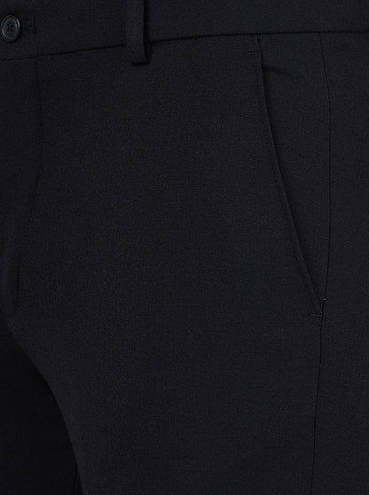 Navy Blue Solid Super Slim Fit Formal Trouser | JadeBlue Youth