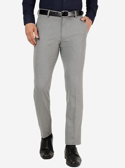 Grey Solid Super Slim Fit Trouser | JadeBlue Youth