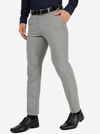 Grey Solid Super Slim Fit Trouser | JadeBlue Youth