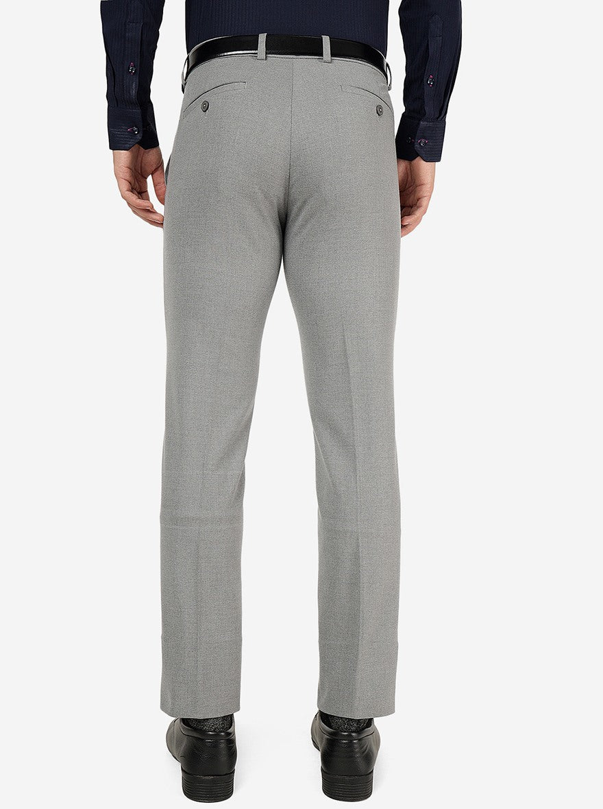 Grey Solid Super Slim Fit Trouser | JadeBlue Youth