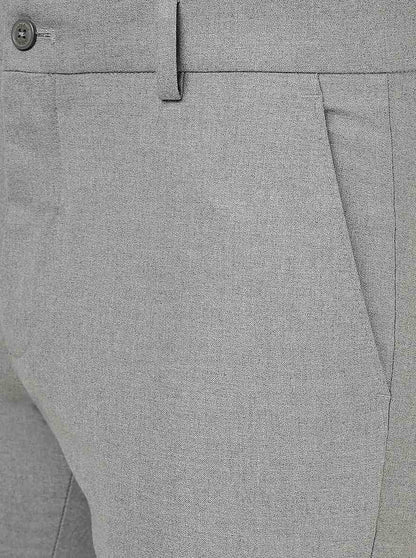 Grey Solid Super Slim Fit Trouser | JadeBlue Youth