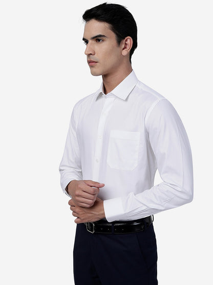 White Solid Slim Fit Formal Shirt | JadeBlue Youth