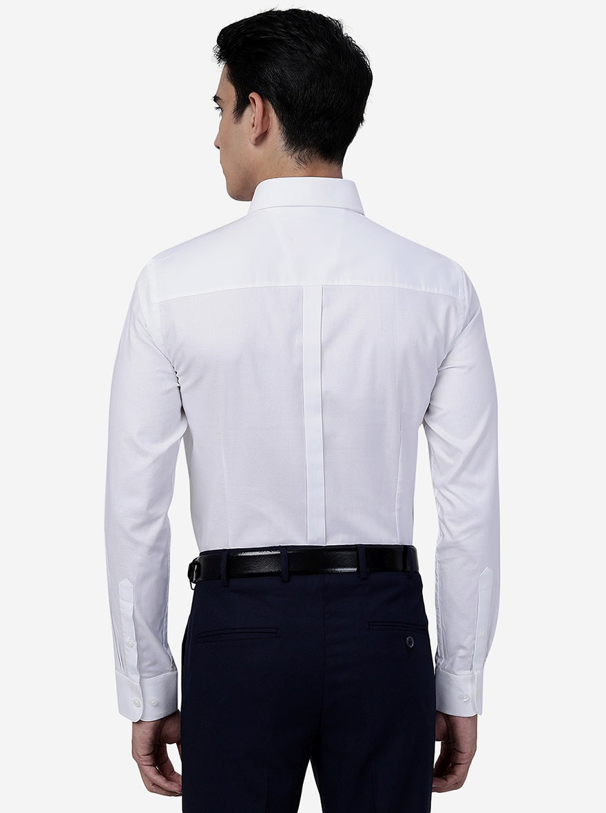 White Solid Slim Fit Formal Shirt | JadeBlue Youth