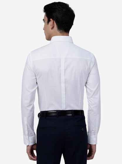 White Solid Slim Fit Formal Shirt | JadeBlue Youth