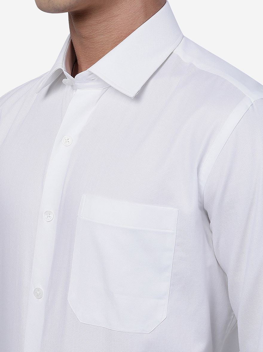 White Solid Slim Fit Formal Shirt | JadeBlue Youth