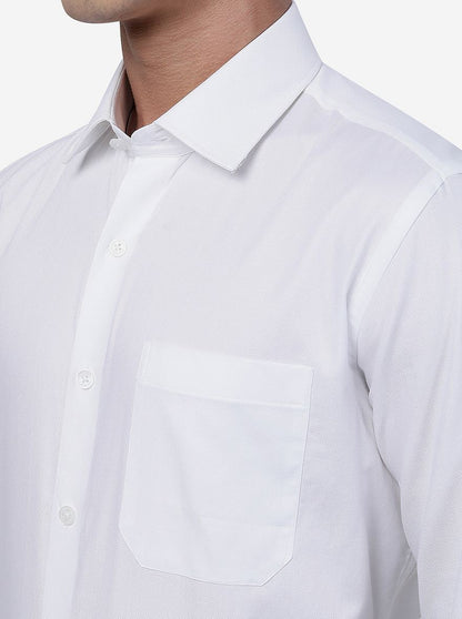 White Solid Slim Fit Formal Shirt | JadeBlue Youth
