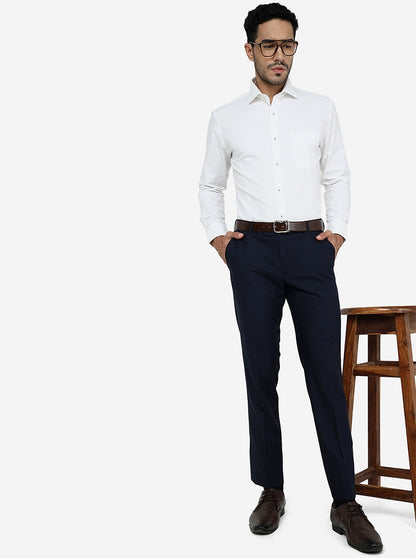 White Solid Regular Fit Formal Shirt | JadeBlue
