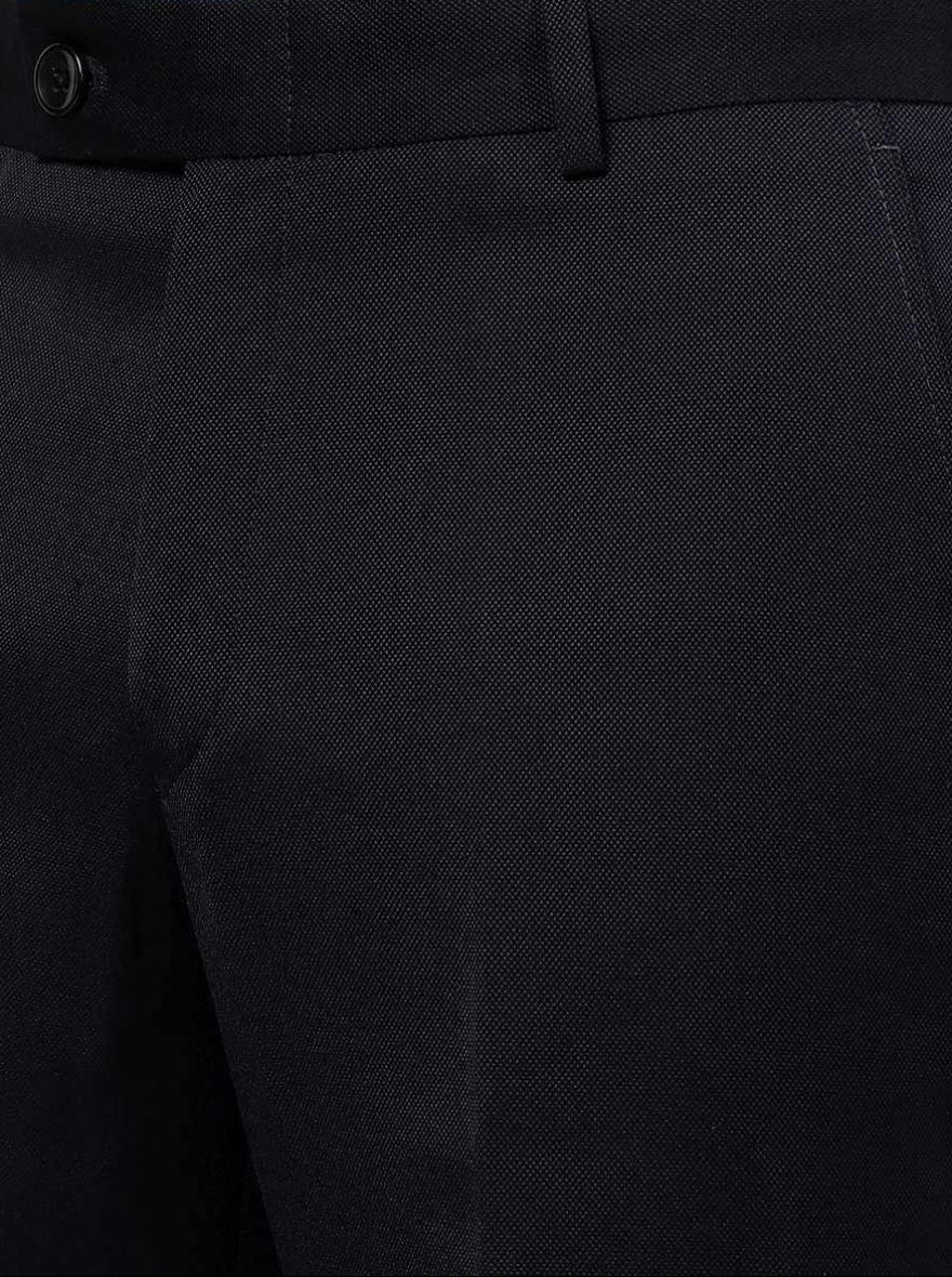 Navy Blue Solid Slim Fit Formal Trouser | JB Studio