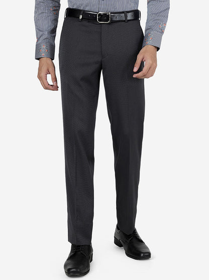 Grey Solid Slim Fit Formal Trouser | JB Studio