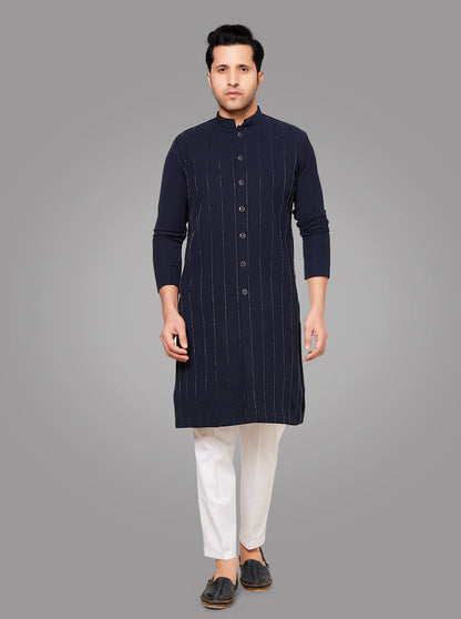Navy Blue Kurta Pajama | TULA