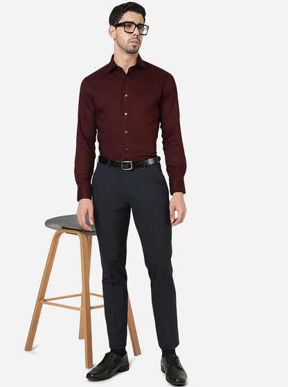 Navy Blue Solid Super Slim Fit Formal Trouser | JadeBlue Youth