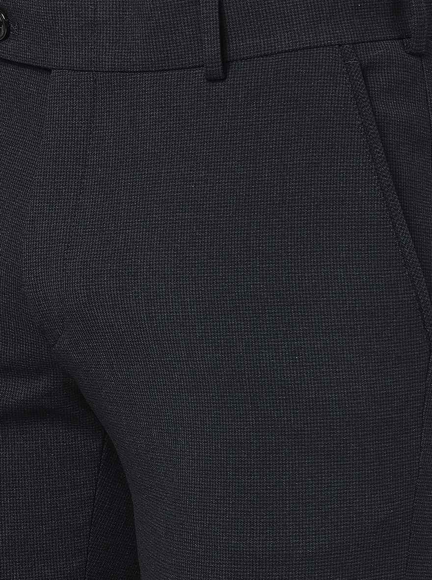 Navy Blue Solid Super Slim Fit Formal Trouser | JadeBlue Youth