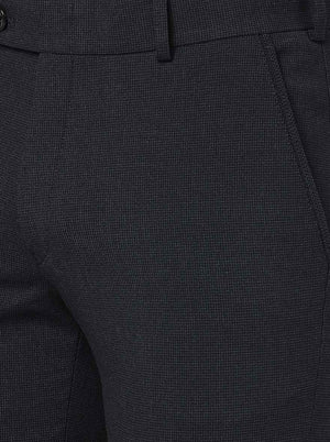 Navy Blue Solid Super Slim Fit Formal Trouser | JadeBlue Youth
