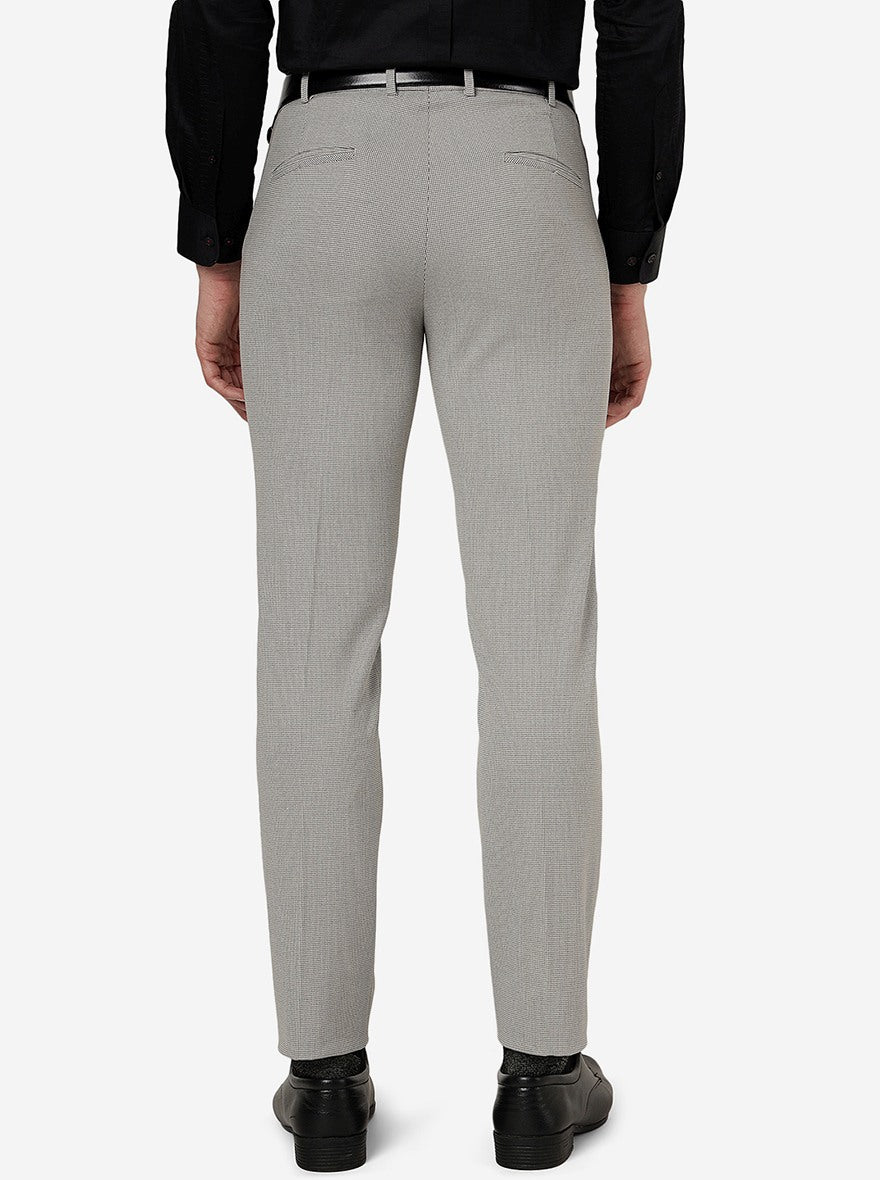 Light Grey Solid Super Slim Fit Formal Trouser | JadeBlue Youth