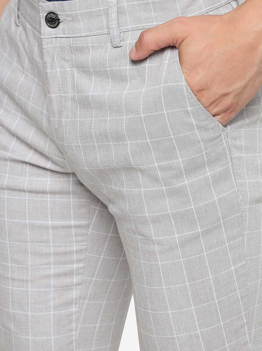 Beige Solid Uno Fit Casual Trouser | JadeBlue