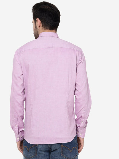Pink Solid Slim Fit Semi Casual Shirt | JadeBlue
