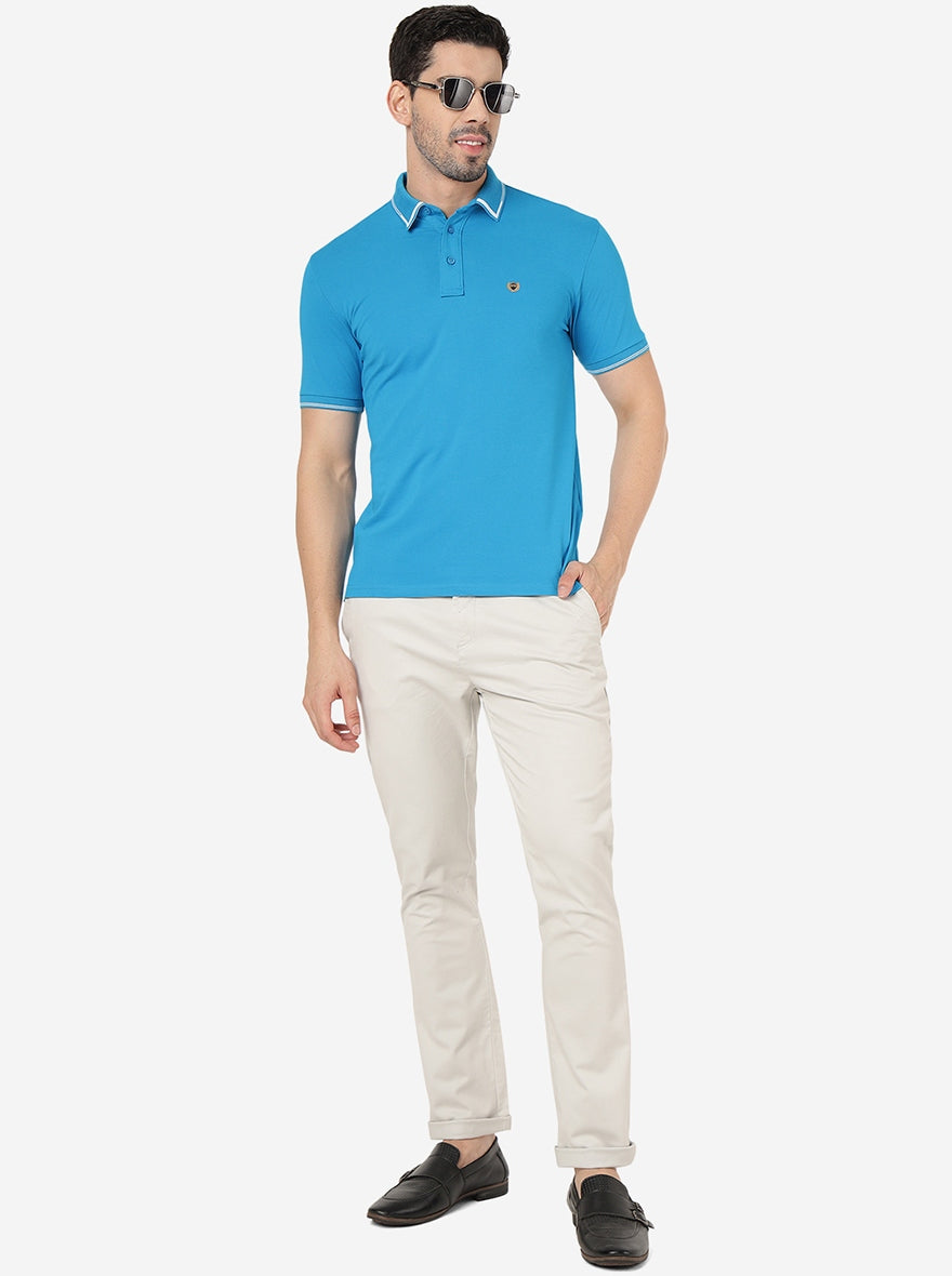 Light Grey Solid Uno Fit Casual Trouser | JadeBlue