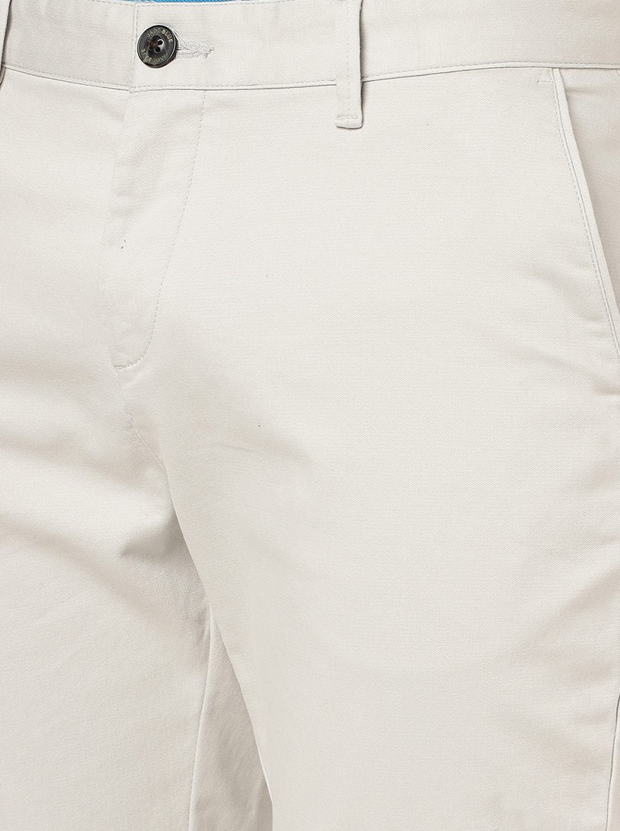 Light Grey Solid Uno Fit Casual Trouser | JadeBlue