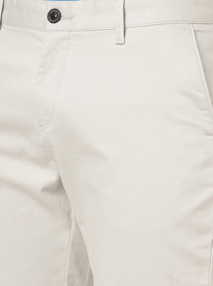 Light Grey Solid Uno Fit Casual Trouser | JadeBlue