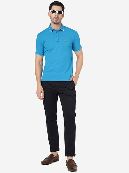 Navy Blue Solid Uno Fit Casual Trouser | JadeBlue