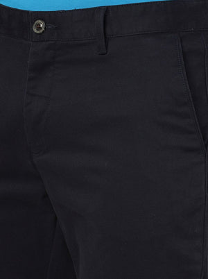 Navy Blue Solid Uno Fit Casual Trouser | JadeBlue