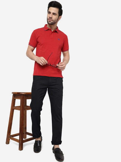 Black Solid Uno Fit Casual Trouser | JadeBlue