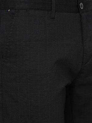 Black Solid Uno Fit Casual Trouser | JadeBlue