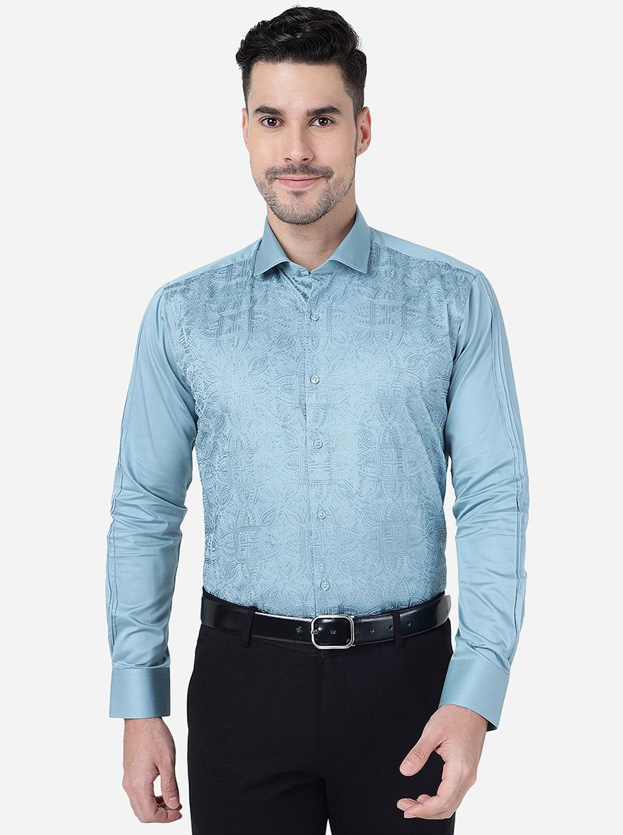 Jade blue party wear shirts online