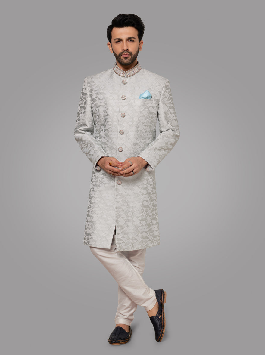 Light Grey Indowestern | TULA