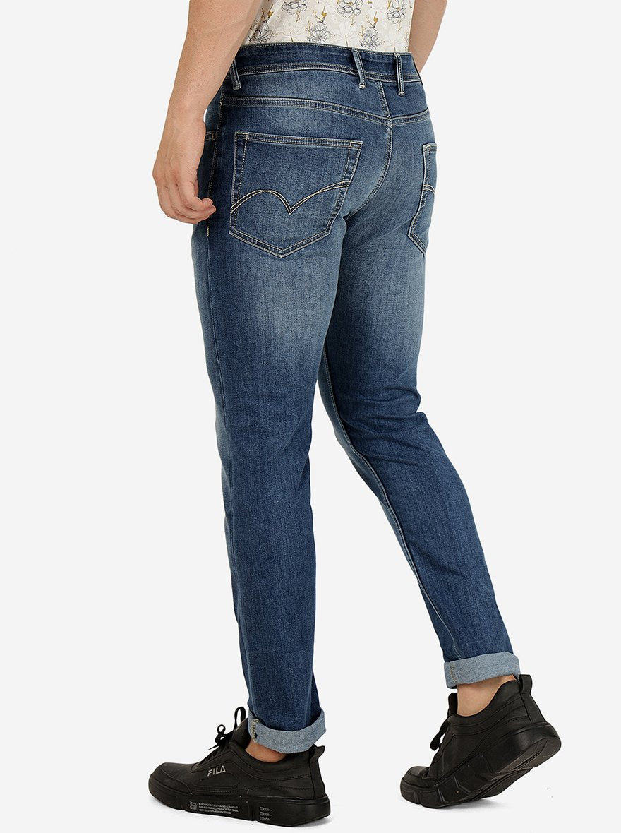 Sky Blue Washed Slim Fit Jeans | JadeBlue