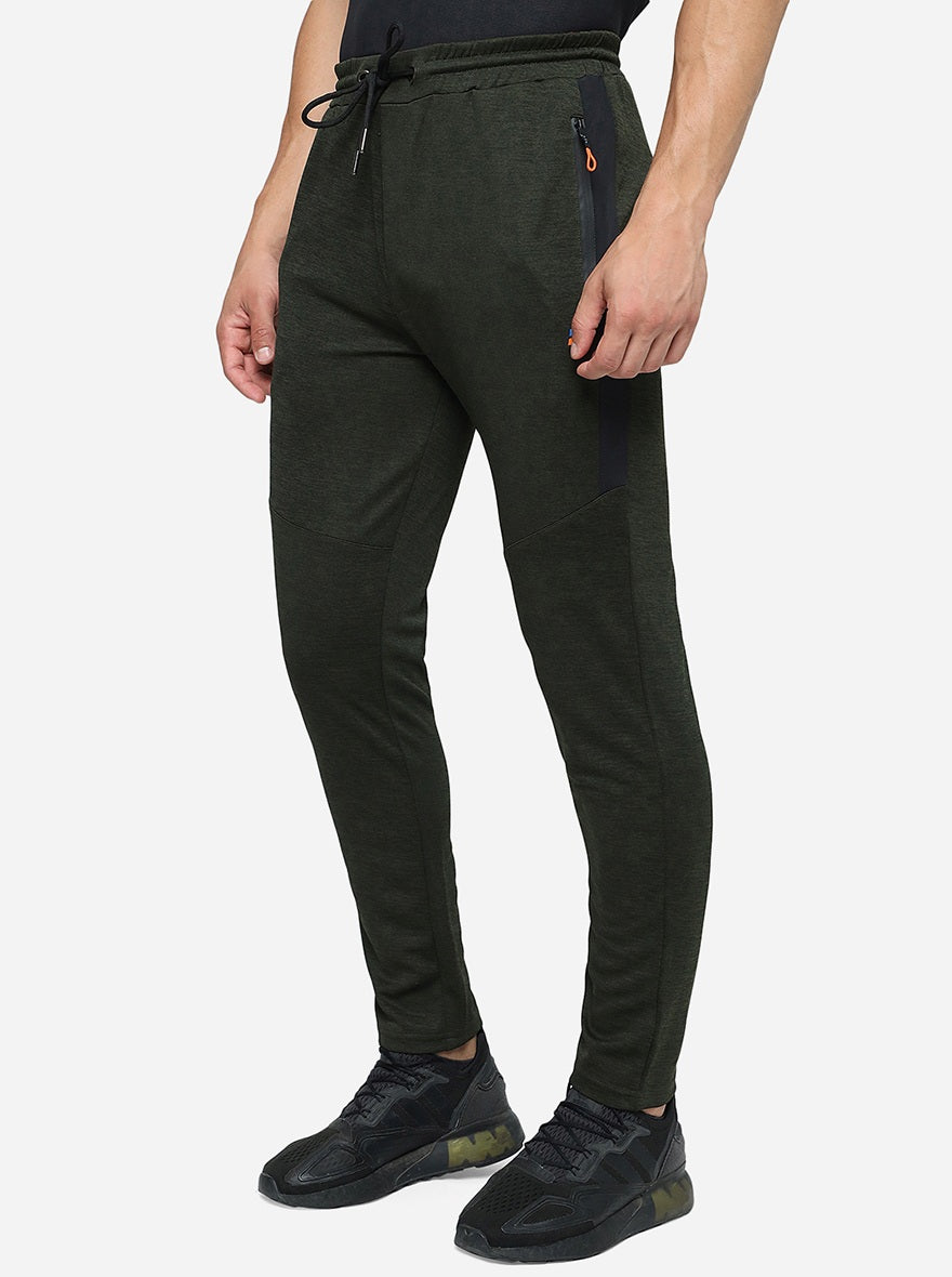 Olive Solid Slim Fit Track Pant | Jade Play
