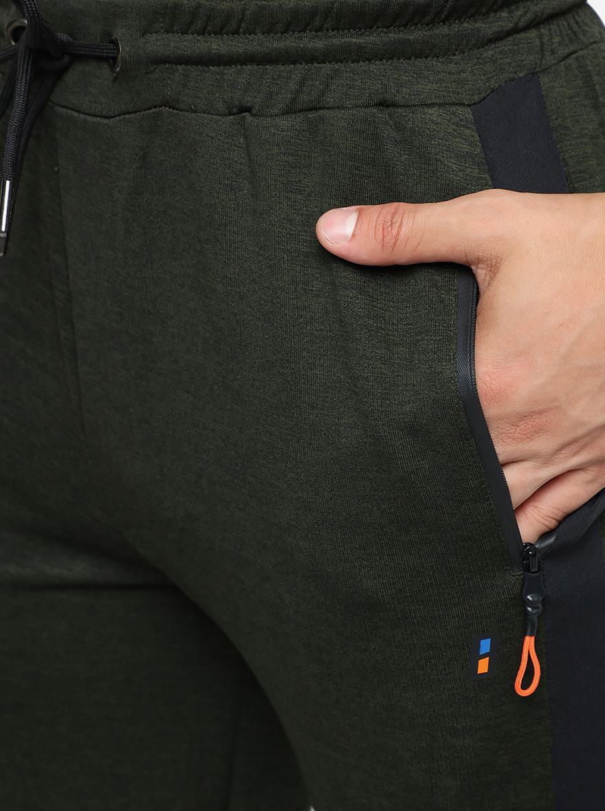 Olive Solid Slim Fit Track Pant | Jade Play