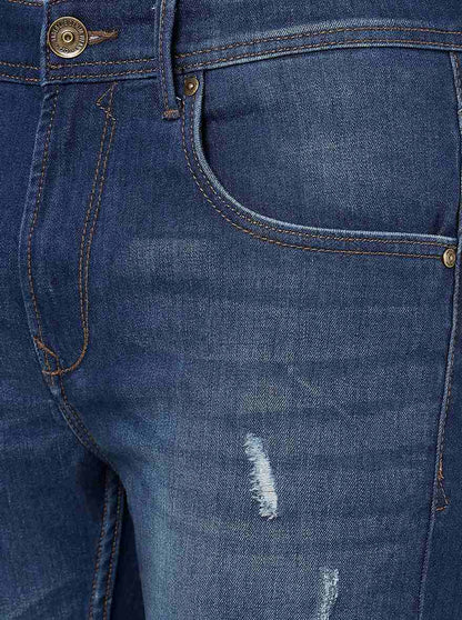 Dark Blue Solid Rider Fit Jeans | JadeBlue