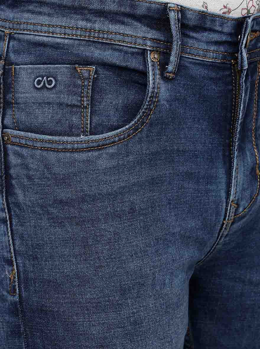 Mid Blue Solid Rider Fit Jeans | JadeBlue