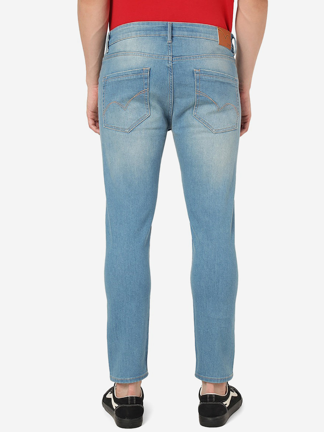 Sky Blue Solid Rider Fit Jeans | JadeBlue