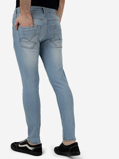 Ice Blue Solid Rider Fit Jeans | JadeBlue