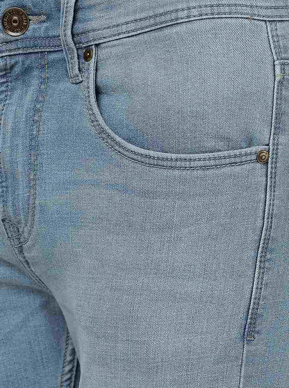 Ice Blue Solid Rider Fit Jeans | JadeBlue