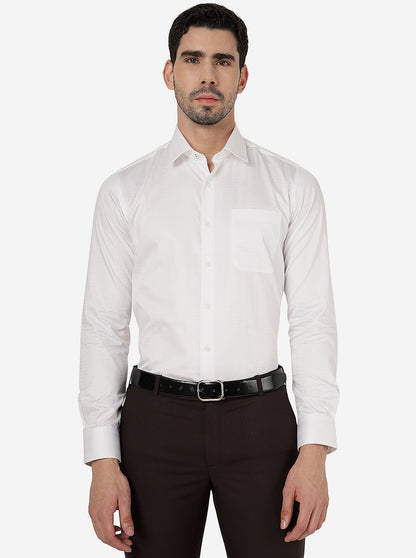 White Solid Slim Fit Formal Shirt | JadeBlue Youth