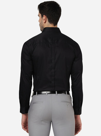 Black Solid Slim Fit Formal Shirt | JadeBlue Youth