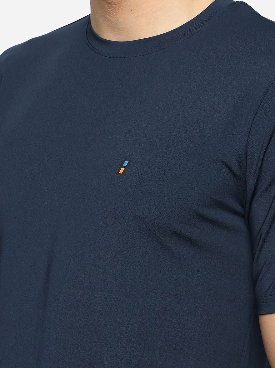 Navy Blue Solid Slim Fit T-Shirt | Jade Play