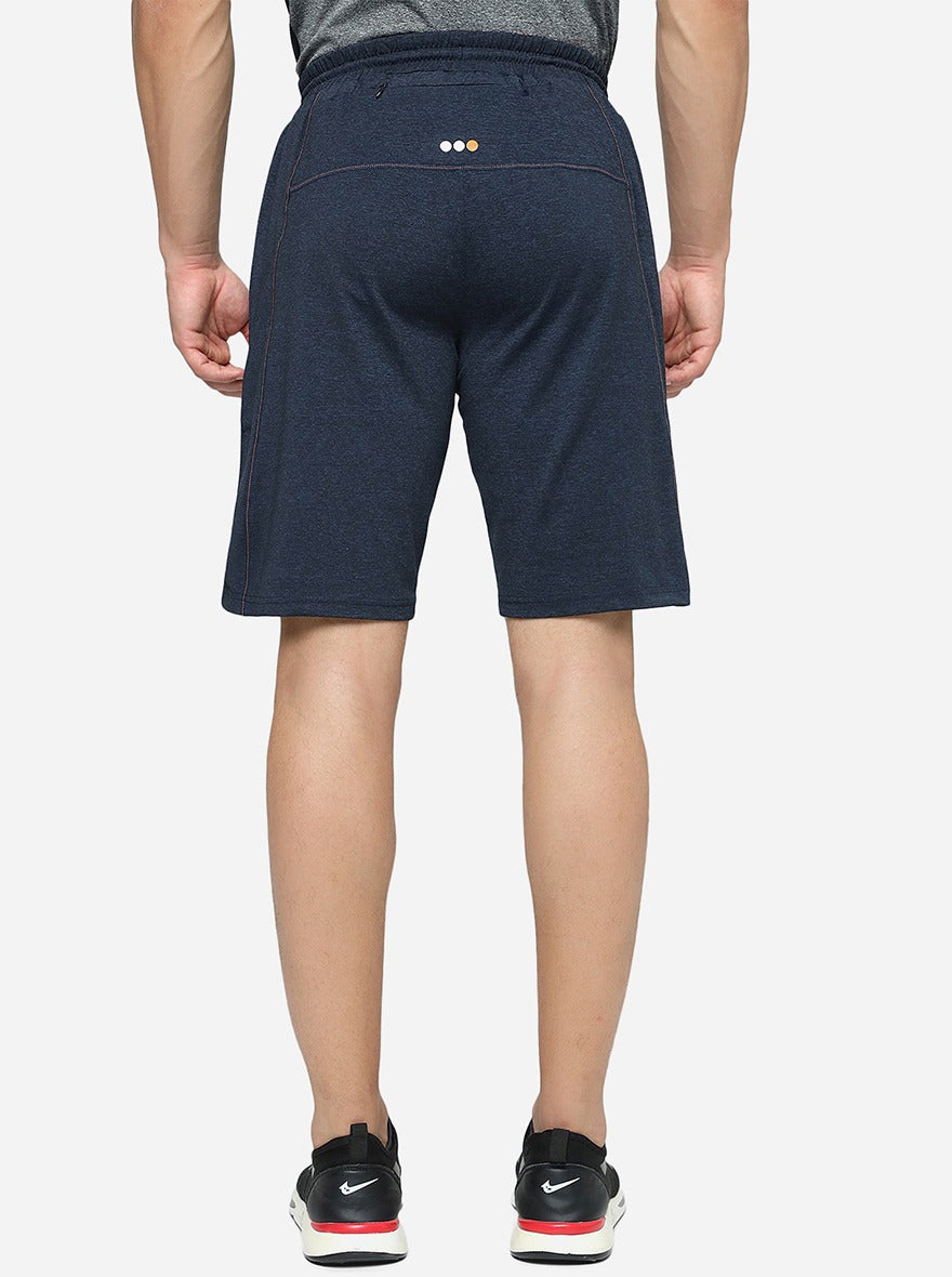 Navy Blue Solid Slim Fit Shorts | Jade Play