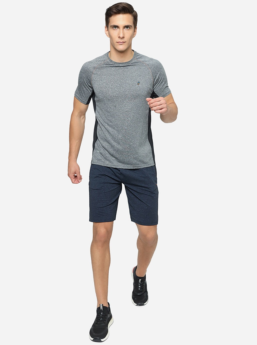 Navy Blue Solid Slim Fit Shorts | Jade Play