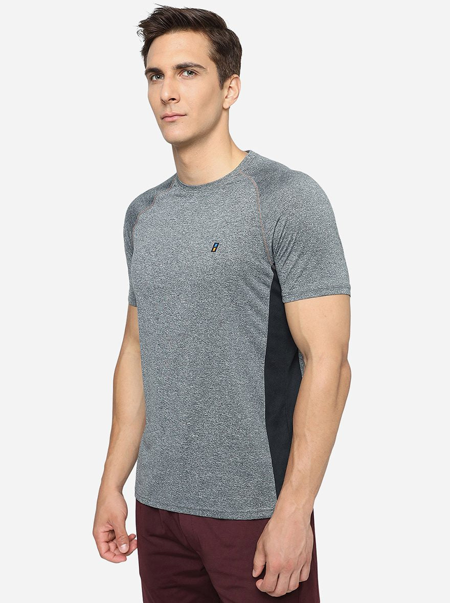 Grey Solid Slim Fit T-Shirt | Jade Play