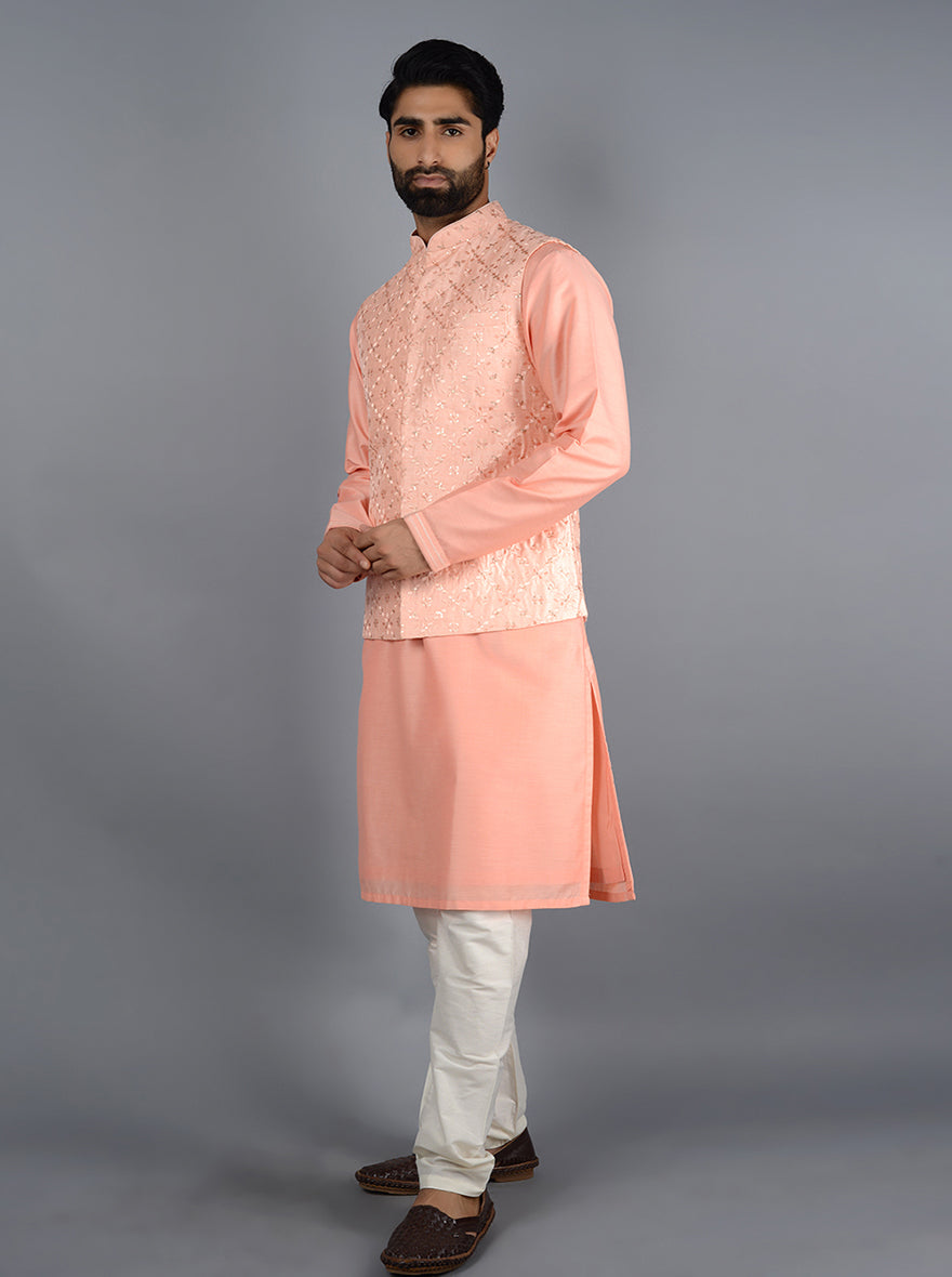 Pink Bandhgala Jacket | Azania